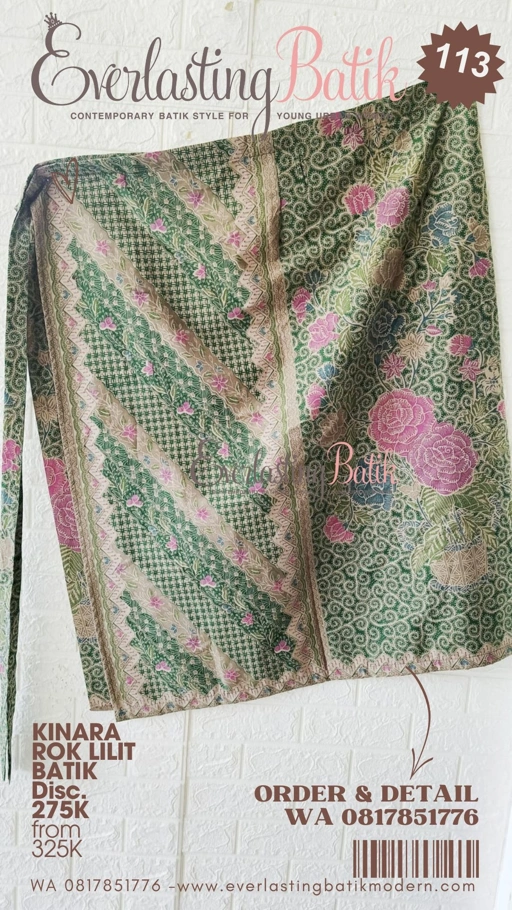 Image of C113 KINARA ROK LILIT BATIK - HIJAU