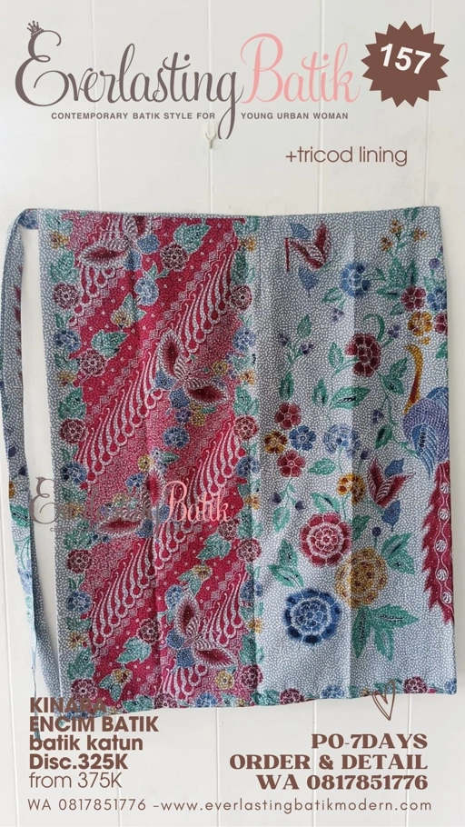 Image of C157 KINARA ROK LILIT BATIK ENCIM - kuning tumpal tosca