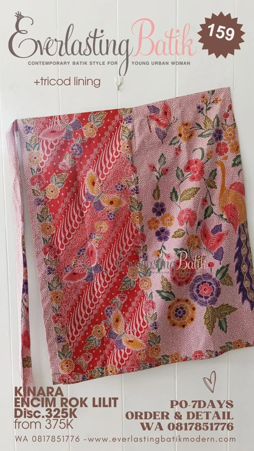 Image of C159 KINARA ROK LILIT BATIK ENCIM - peach .