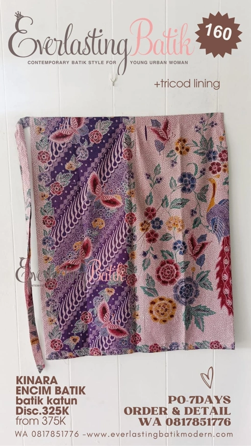 Image of C160 KINARA ROK LILIT BATIK ENCIM - pink- ungu