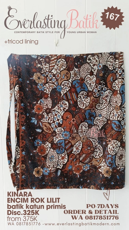 Image of C167  KINARA ROK LILIT BATIK - hitam cokelat