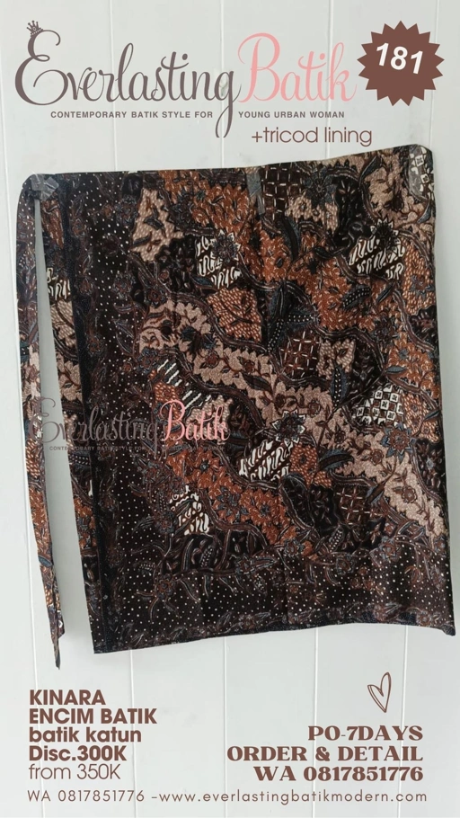 Image of C181 KINARA ROK LILIT BATIK - hitam cokelat