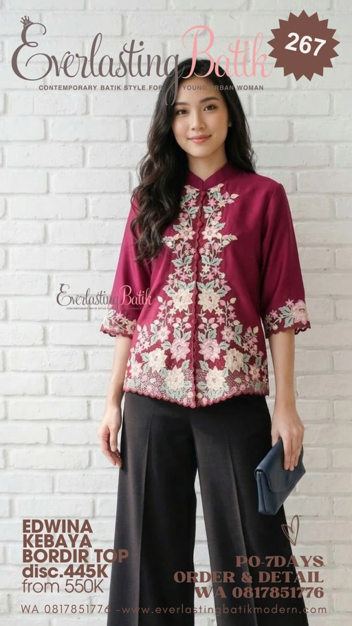 Image of C267 EDWINA KEBAYA BORDIR TOP - byk warna