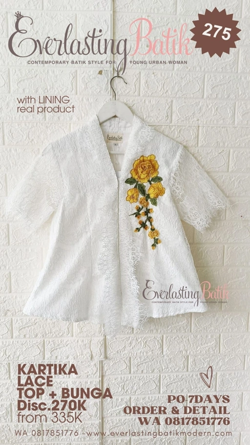 Image of C275 KARTIKA LACE KEBAYA TOP + BUNGA BORDIR