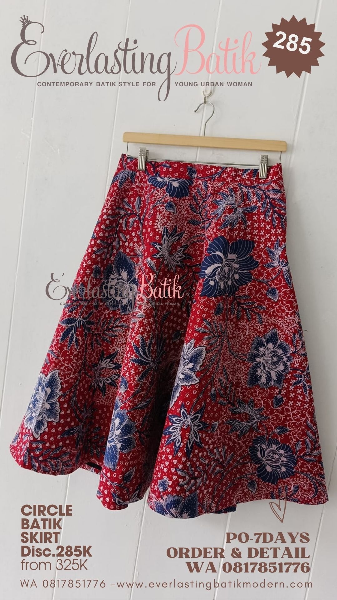 CIRCLE BATIK SKIRT - Merah biru - diskon 285rb