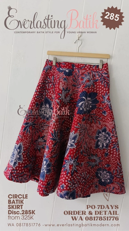 CIRCLE BATIK SKIRT - Merah biru - diskon 285rb
