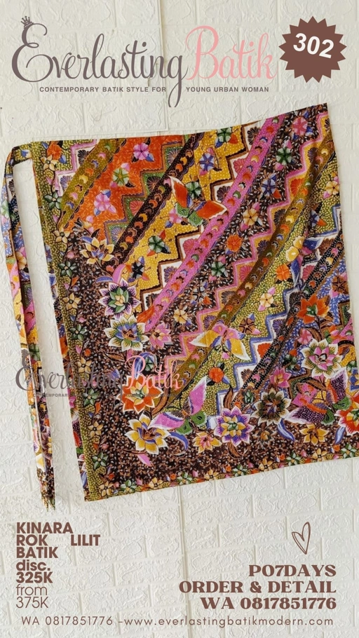 Image of C302 KINARA ROK LILIT BATIK - kuning orange