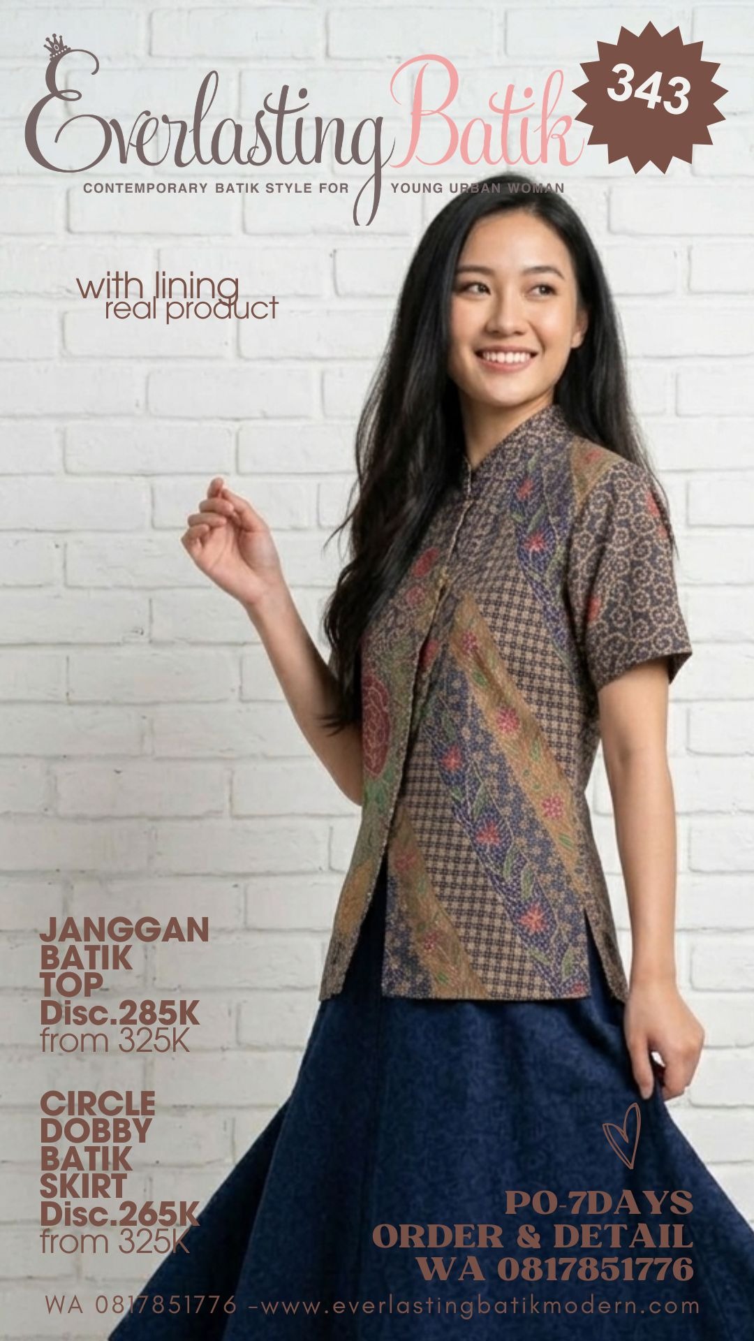 C343  JANGGAN DOBBY BATIK TOP - diskon 285K