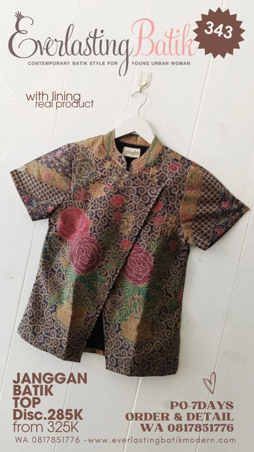 Image of C343  JANGGAN DOBBY BATIK TOP - navy blue