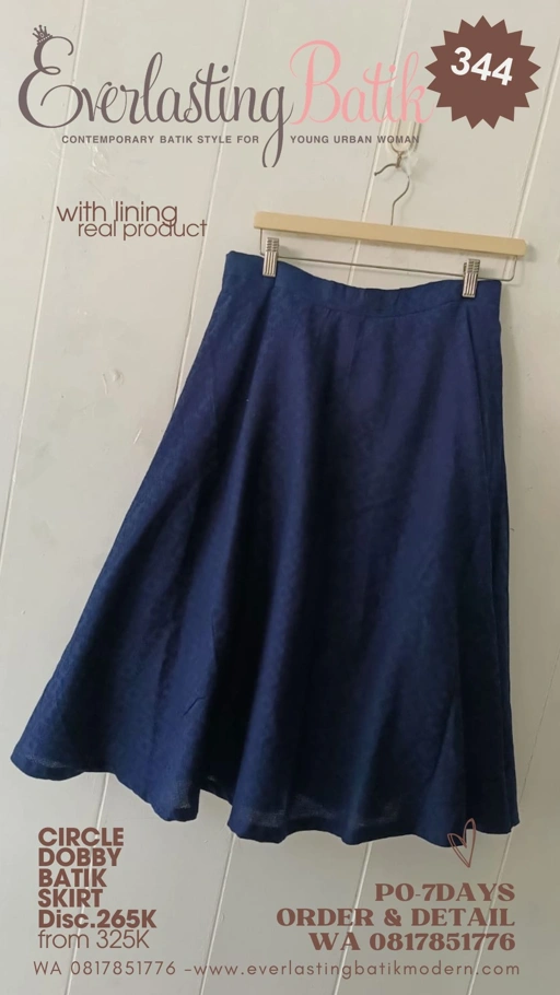 Image of C344 CIRCLE BATIK SKIRT  - Dobby