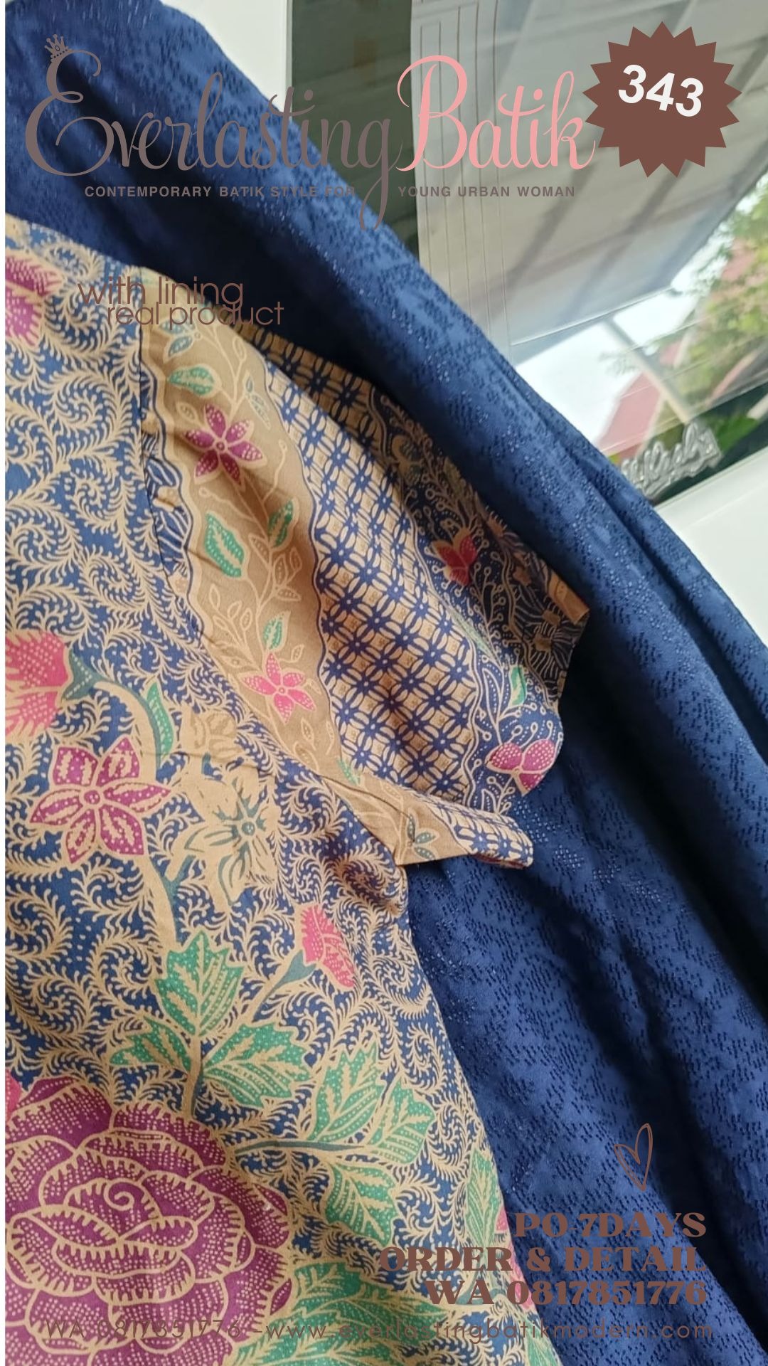 C343  JANGGAN DOBBY BATIK TOP - diskon 285K