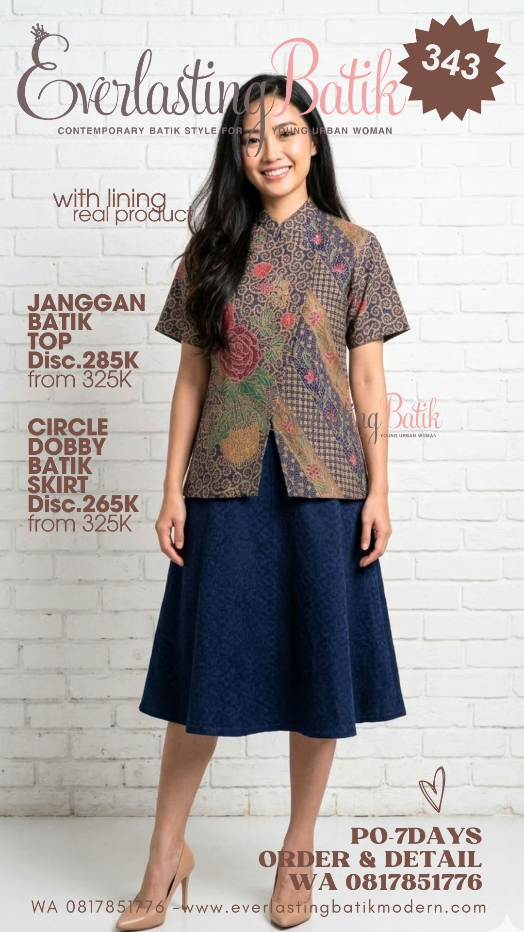 C343  JANGGAN DOBBY BATIK TOP - diskon 285K