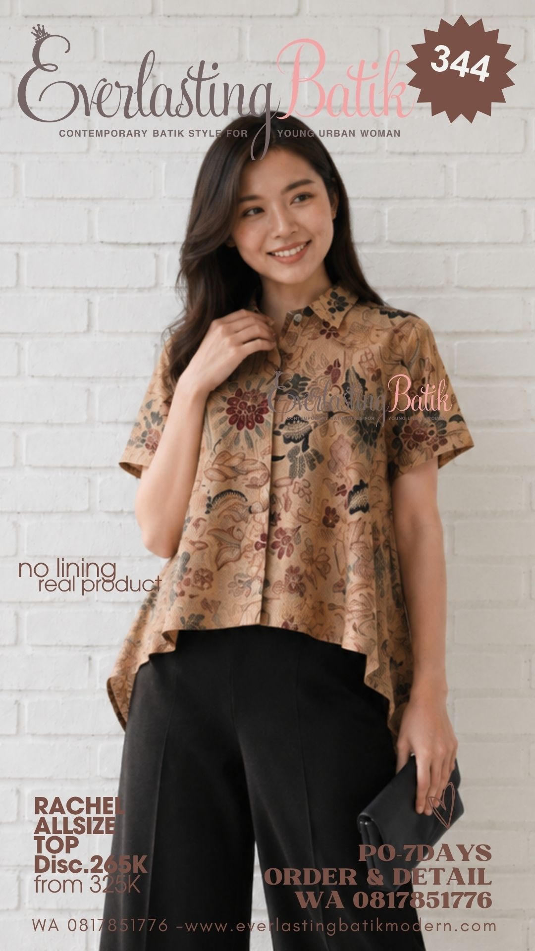RACHEL BATIK TOP - diskon 275K