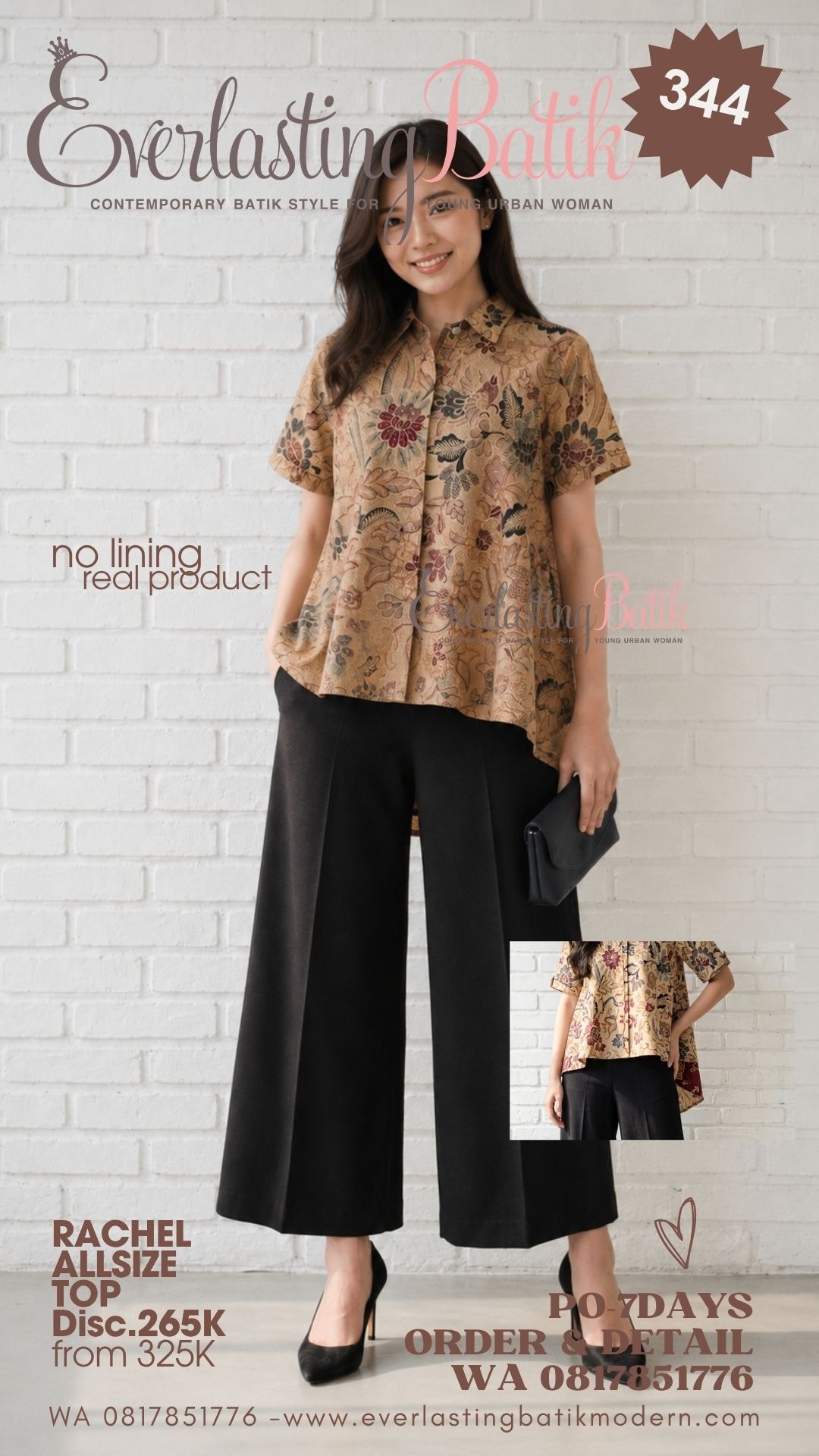 RACHEL BATIK TOP - diskon 275K