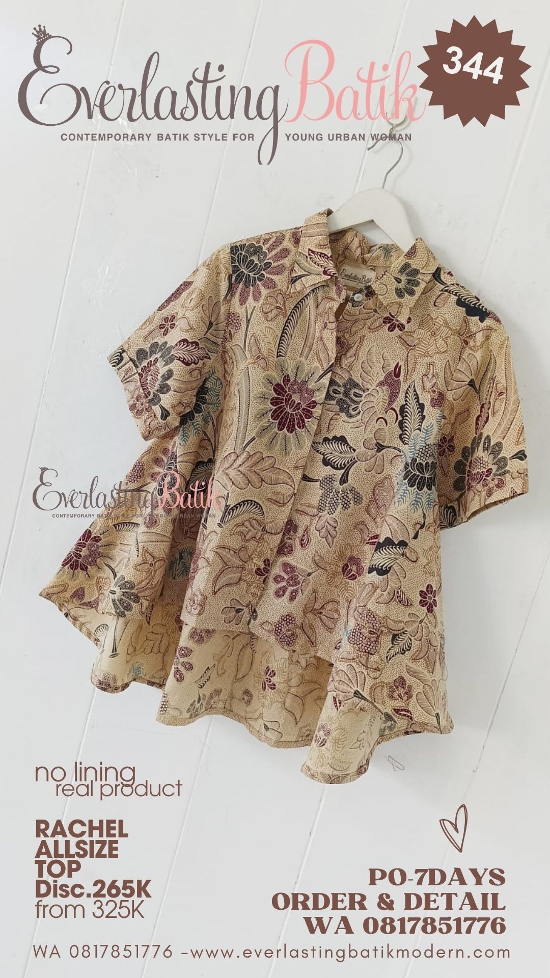 RACHEL BATIK TOP - diskon 275K