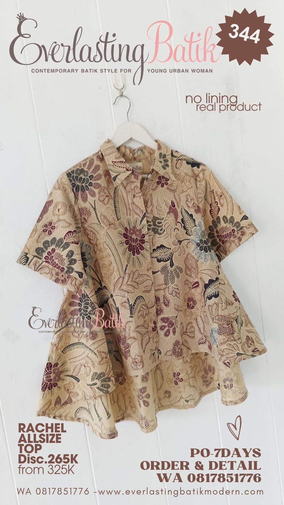 RACHEL BATIK TOP - diskon 275K