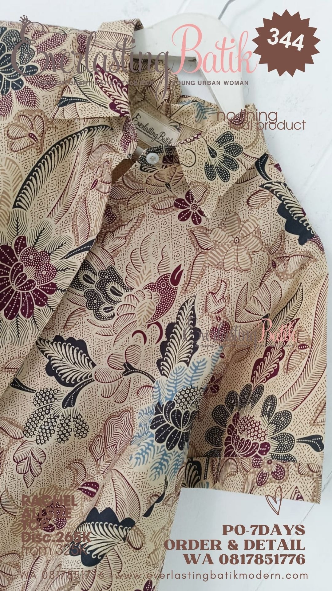 RACHEL BATIK TOP - diskon 275K