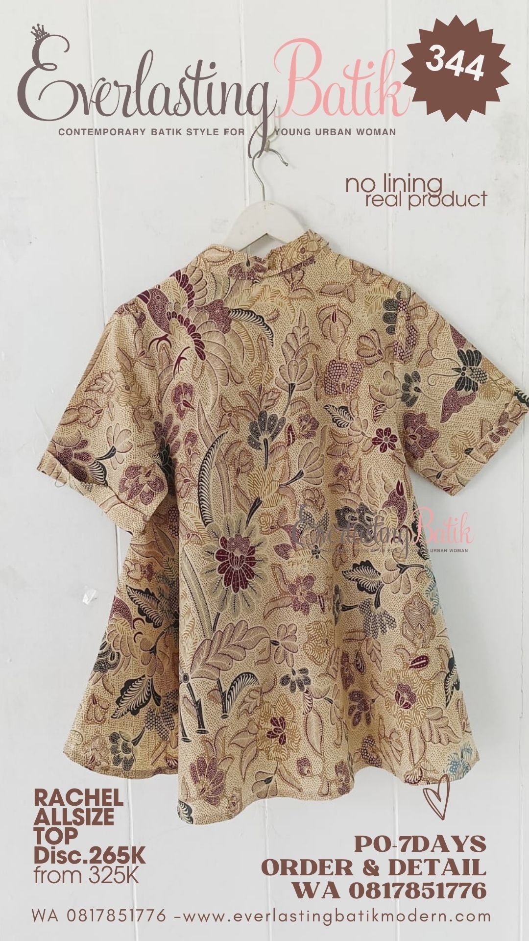 RACHEL BATIK TOP - diskon 275K