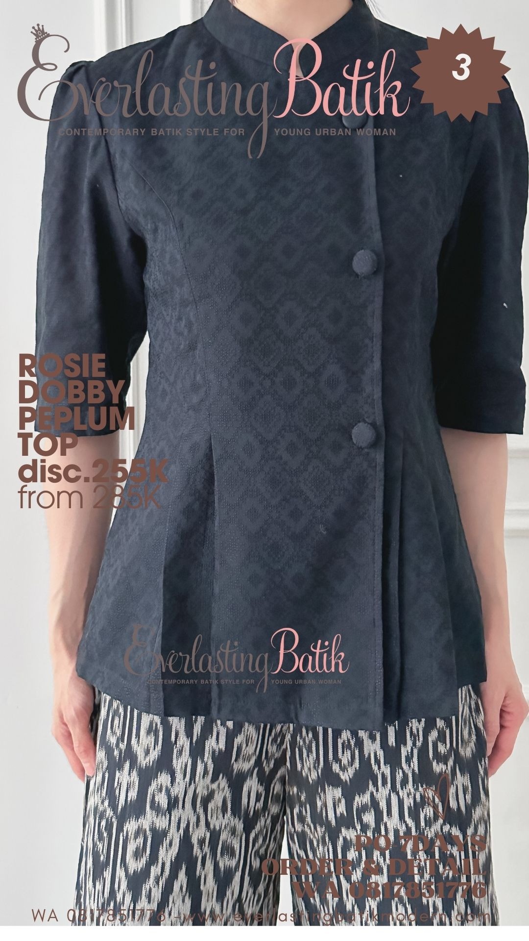 C3 ROSIE PEPLUM DOBBY TOP