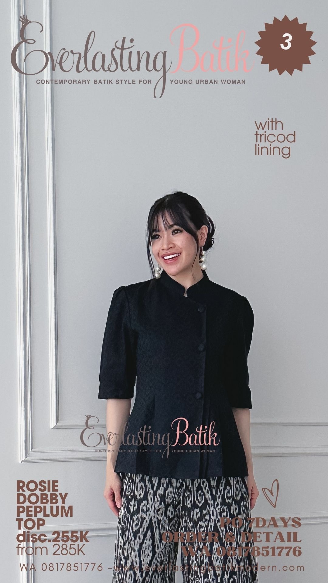C3 ROSIE PEPLUM DOBBY TOP