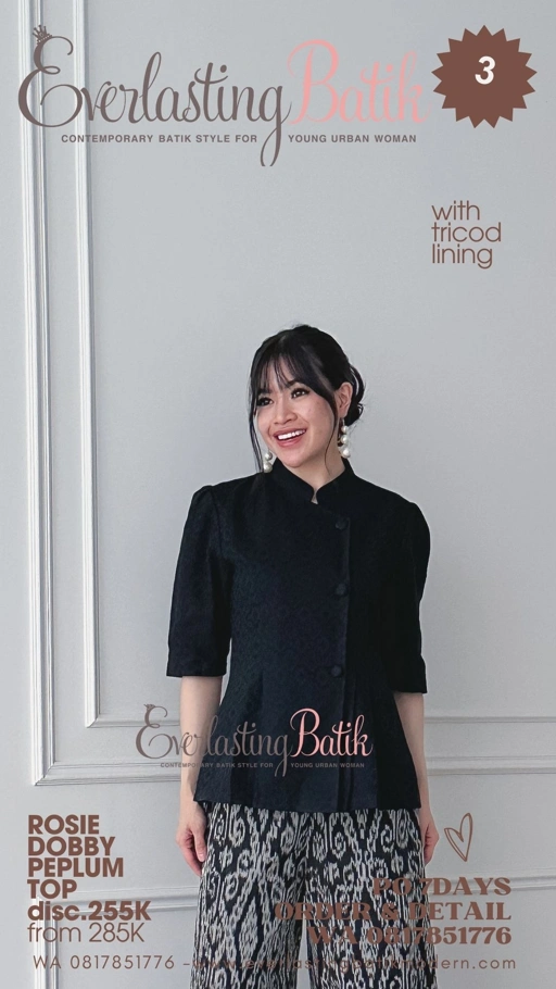 Image of C3 ROSIE PEPLUM DOBBY TOP