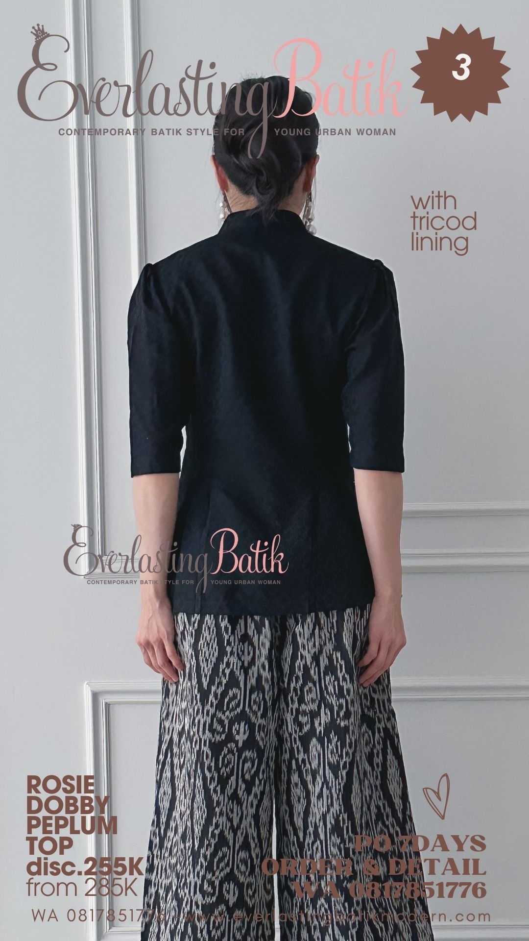 C3 ROSIE PEPLUM DOBBY TOP