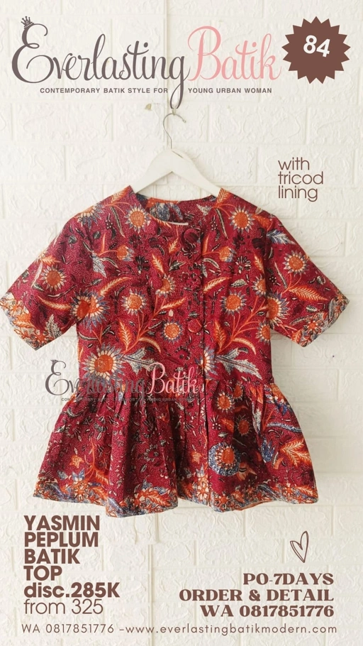 Image of C84 YASMIN PEPLUM BATIK TOP