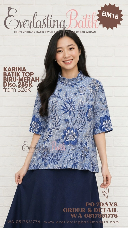 BM16 KARINA BATIK TOP  - diskon 285K