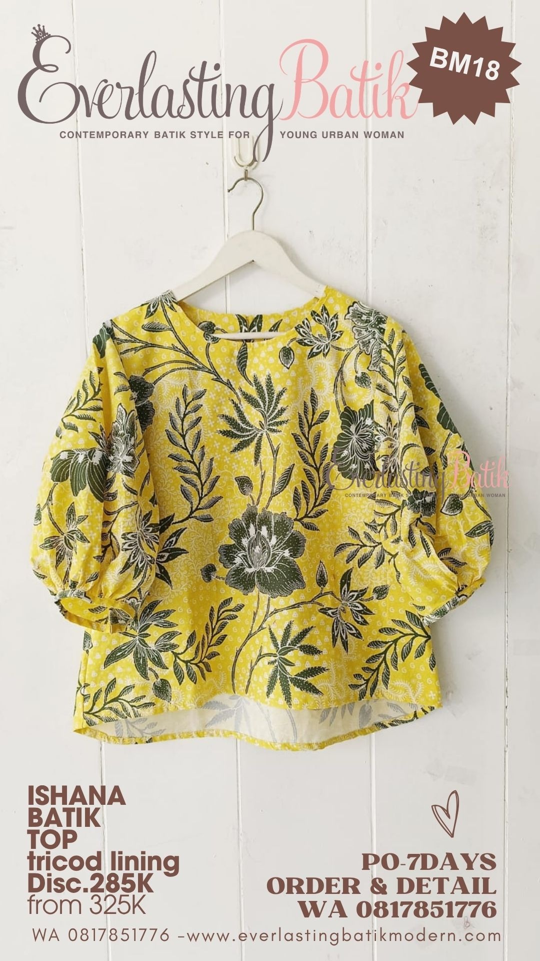 ISHANA BATIK TOP - kuning - diskon 285K