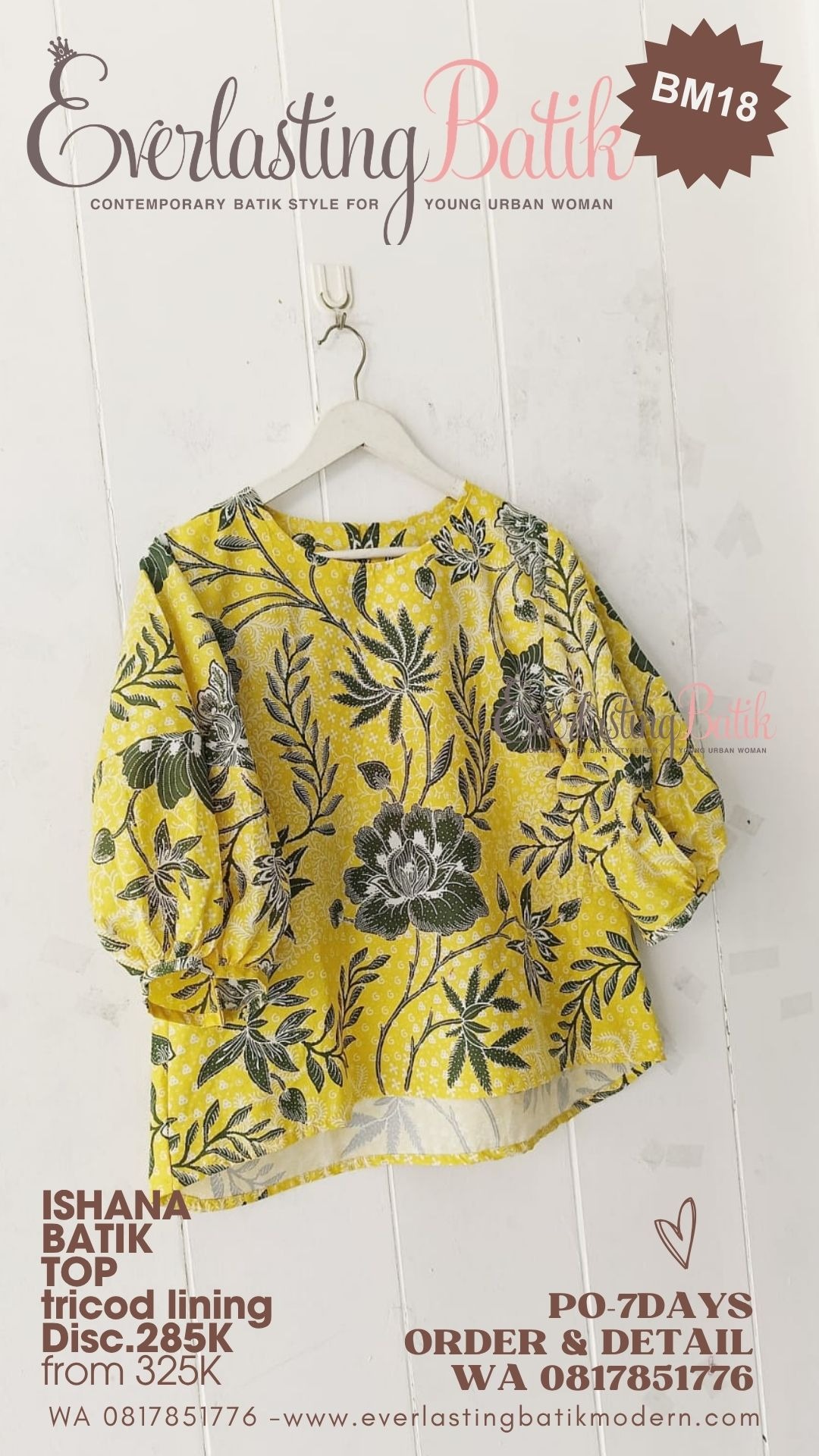ISHANA BATIK TOP - kuning - diskon 285K
