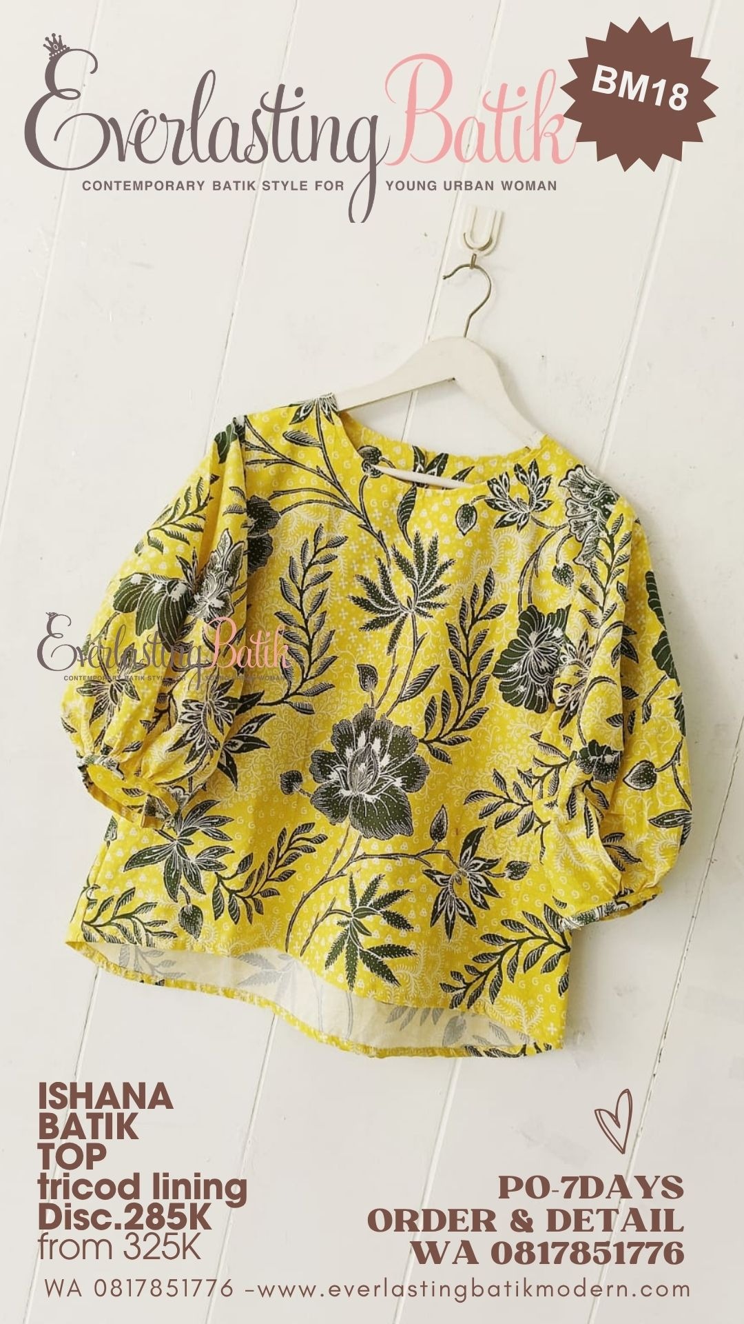 ISHANA BATIK TOP - kuning - diskon 285K