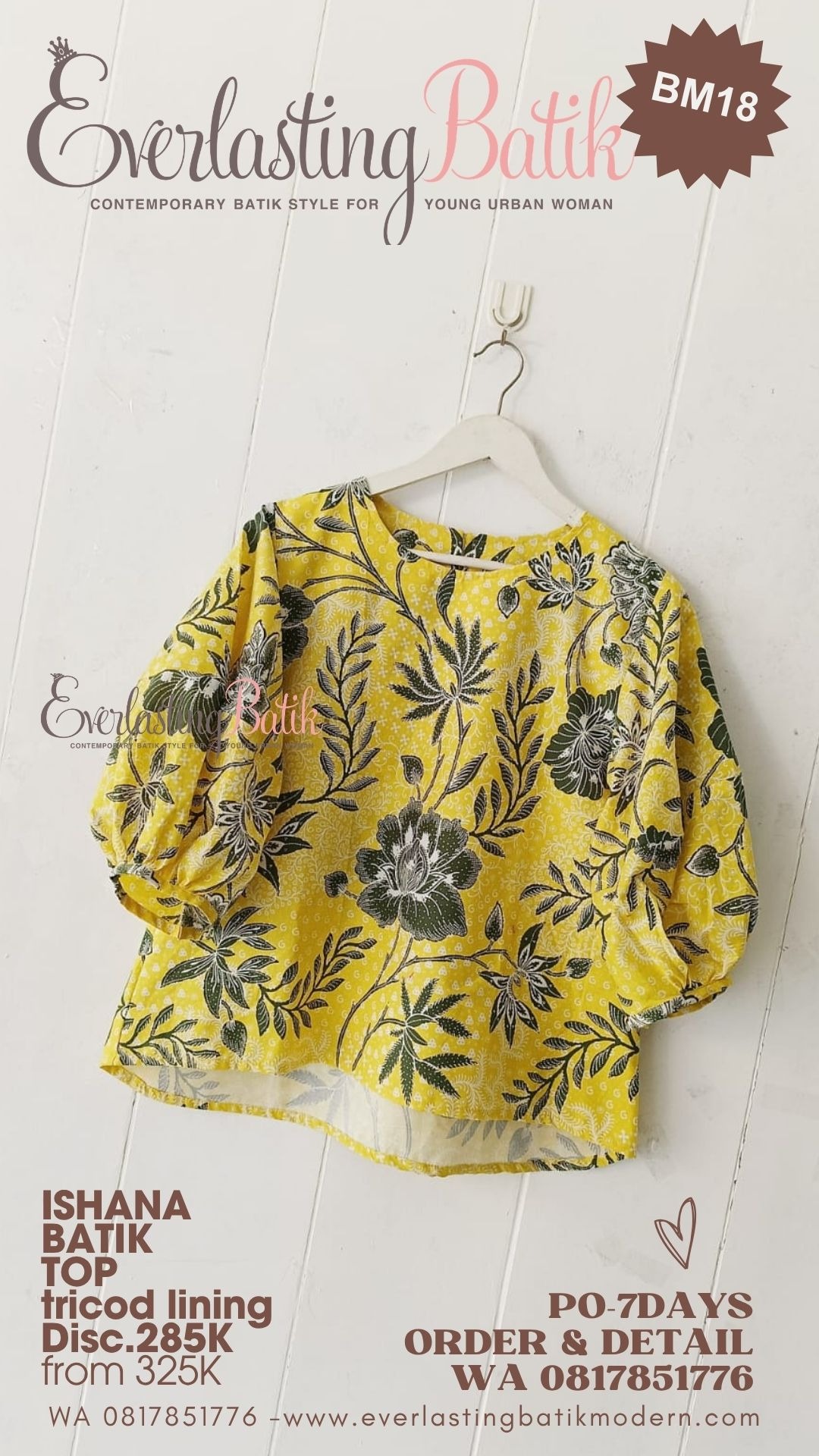 ISHANA BATIK TOP - kuning - diskon 285K
