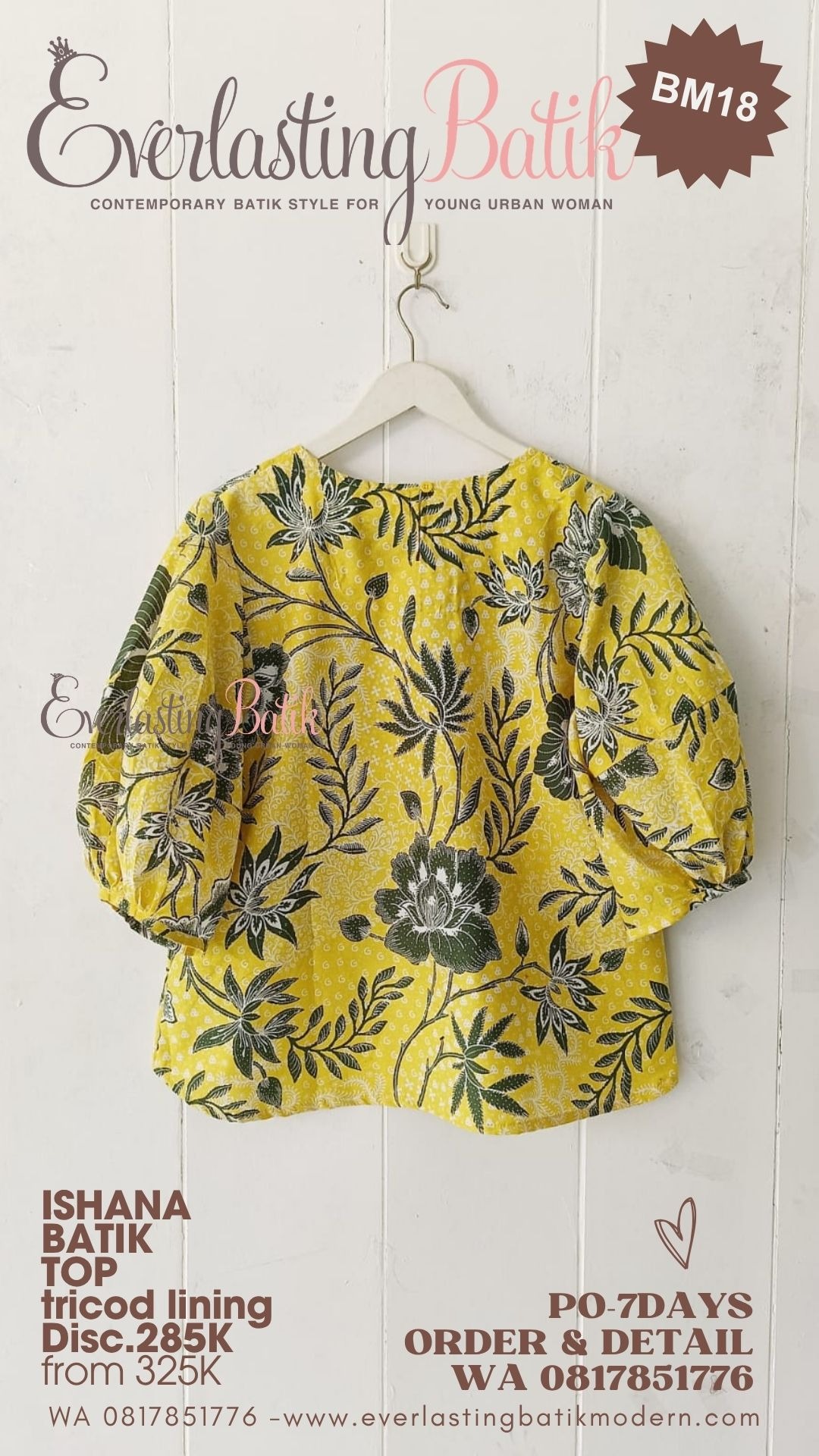 ISHANA BATIK TOP - kuning - diskon 285K