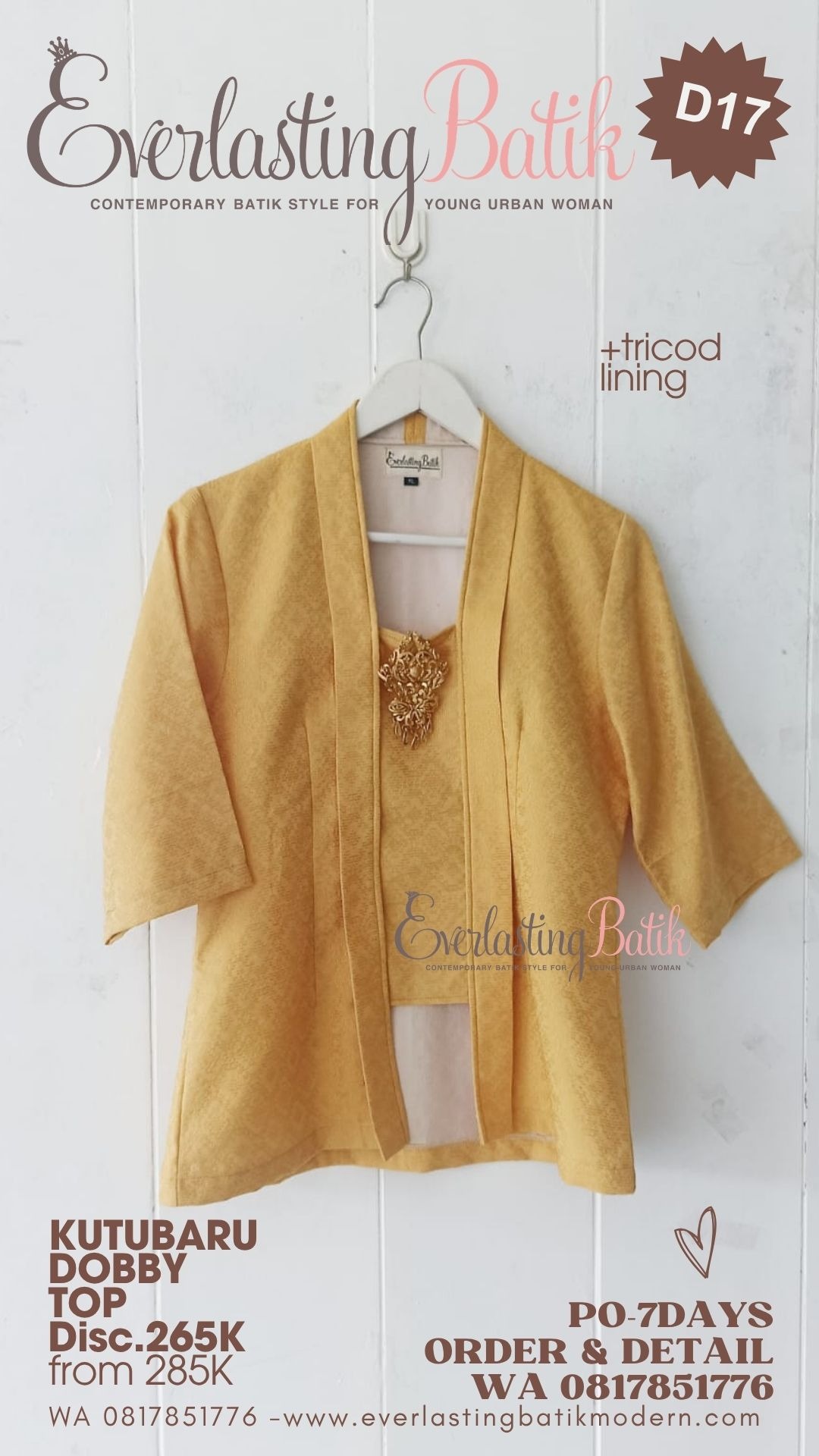 D17 KUTUBARU DOBBY BATIK  TOP - diskon 265K