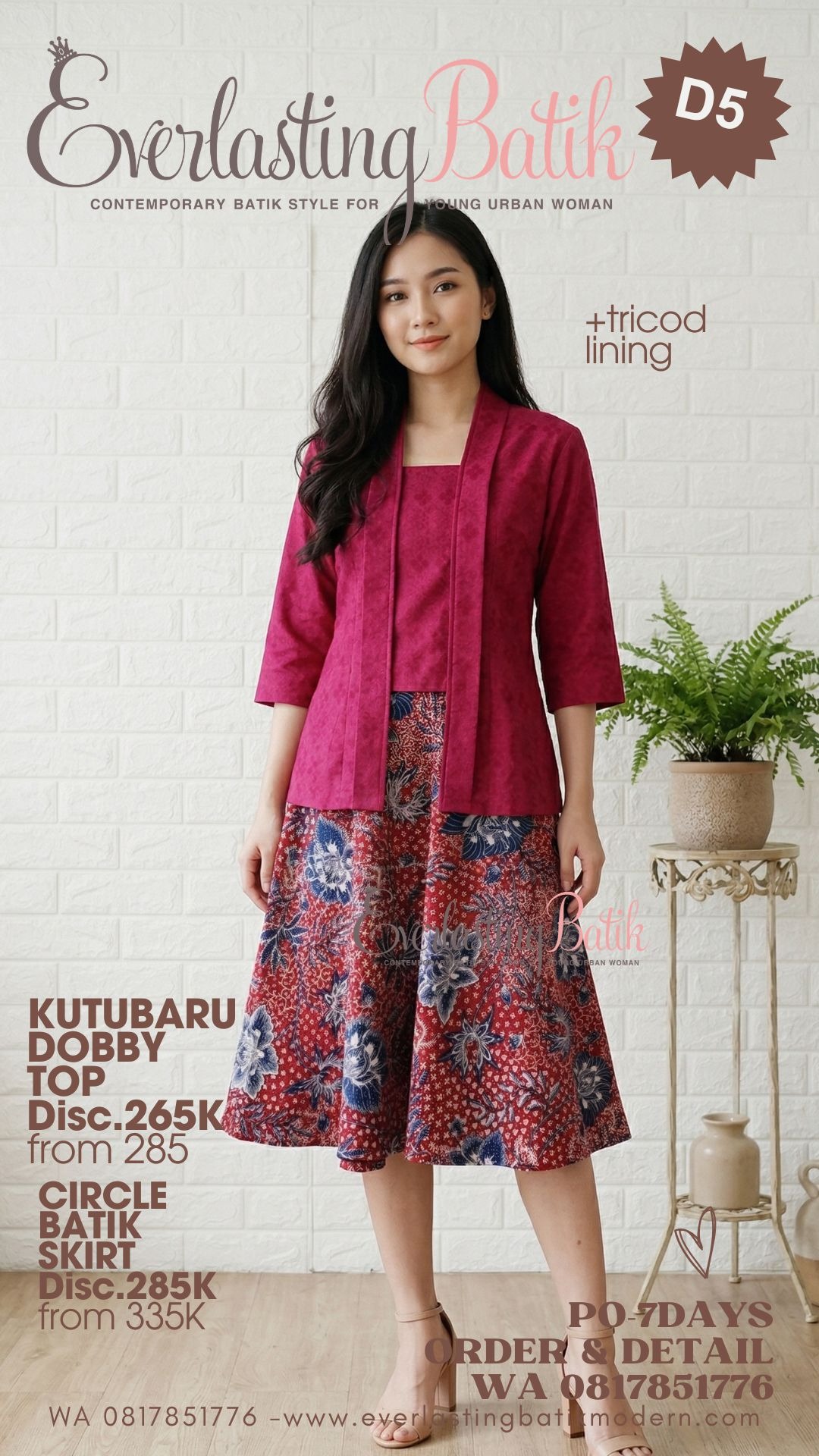 D5 KUTUBARU DOBBY BATIK TOP - diskon 265K