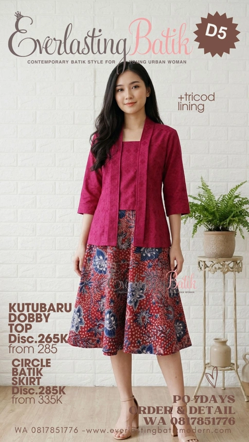 D5 KUTUBARU DOBBY BATIK TOP - diskon 265K
