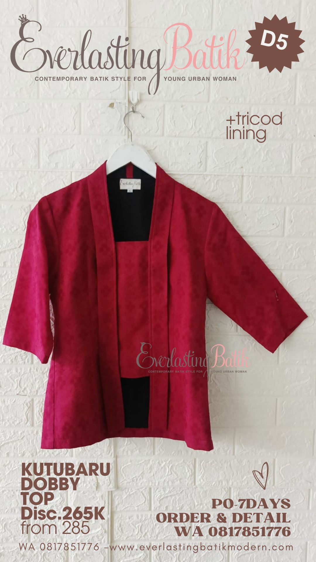 D5 KUTUBARU DOBBY BATIK TOP - diskon 265K