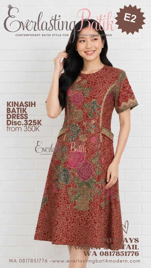 E2 KINASIH BATIK DRESS  - diskon 325K