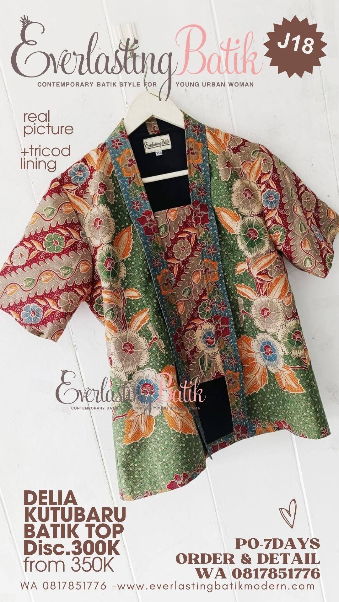 J18 DELIA KUTUBARU BATIK  TOP - diskon 285K