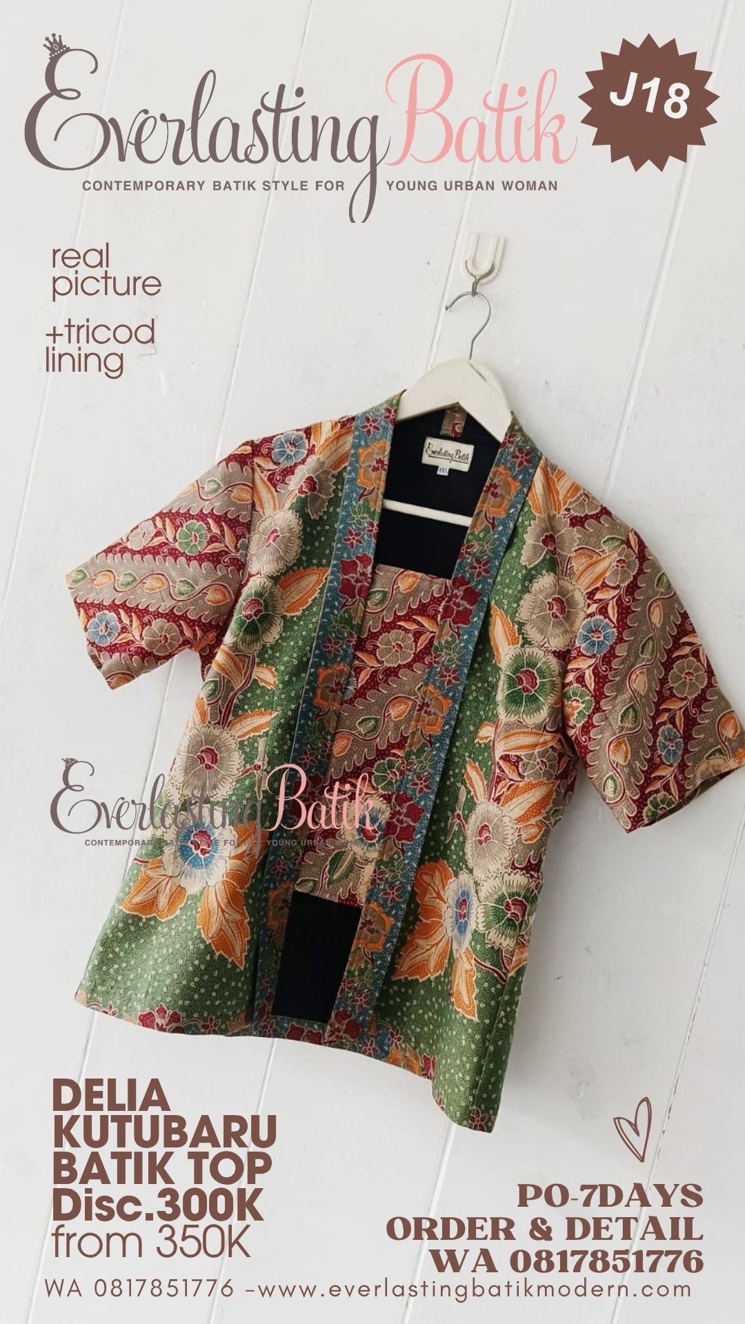 J18 DELIA KUTUBARU BATIK  TOP - diskon 285K
