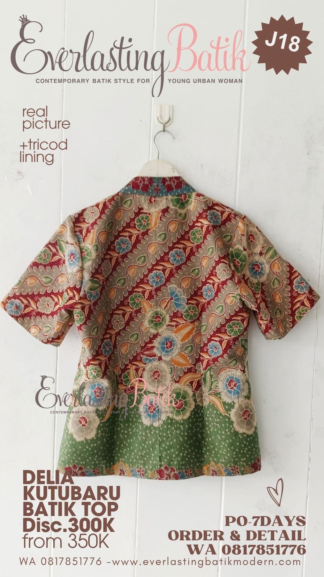 J18 DELIA KUTUBARU BATIK  TOP - diskon 285K