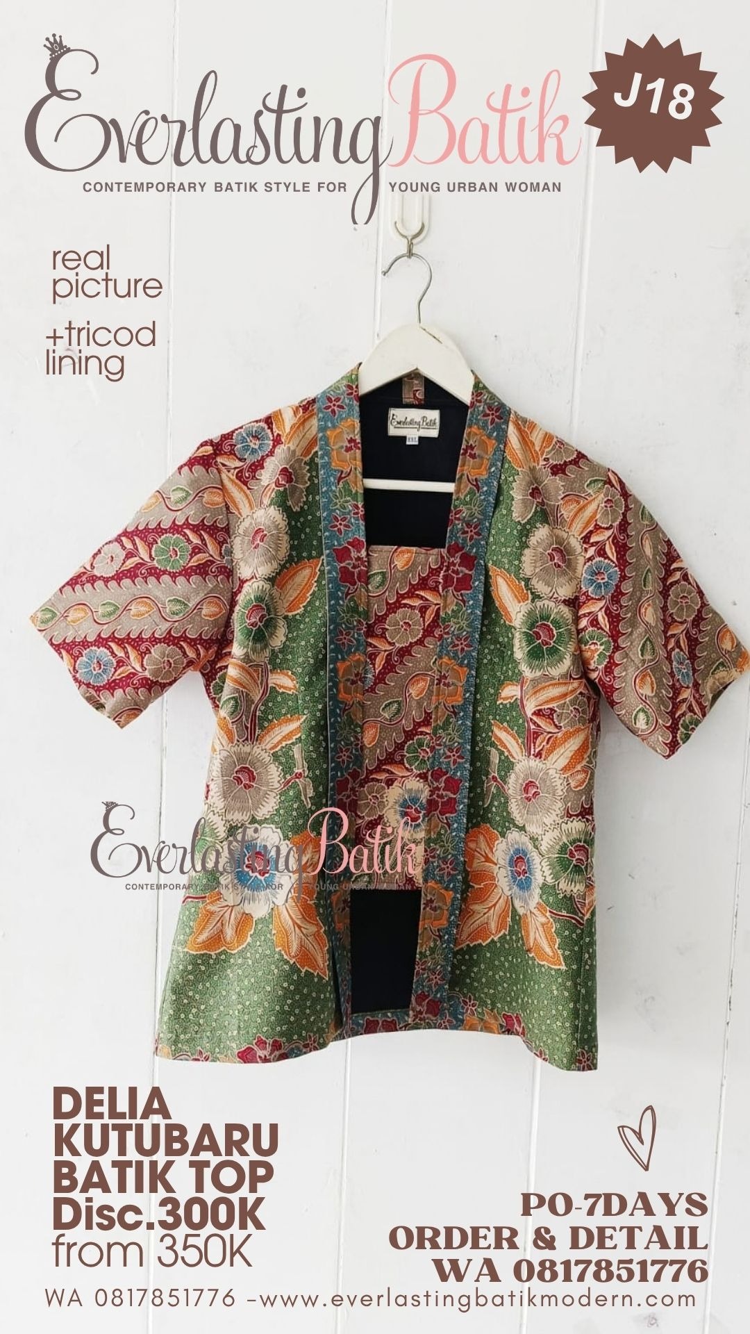 J18 DELIA KUTUBARU BATIK  TOP - diskon 285K