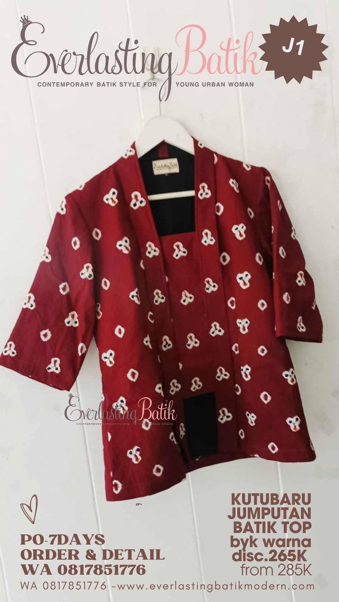 J1 KUTUBARU JUMPUTAN BATIK  TOP - diskon 265K