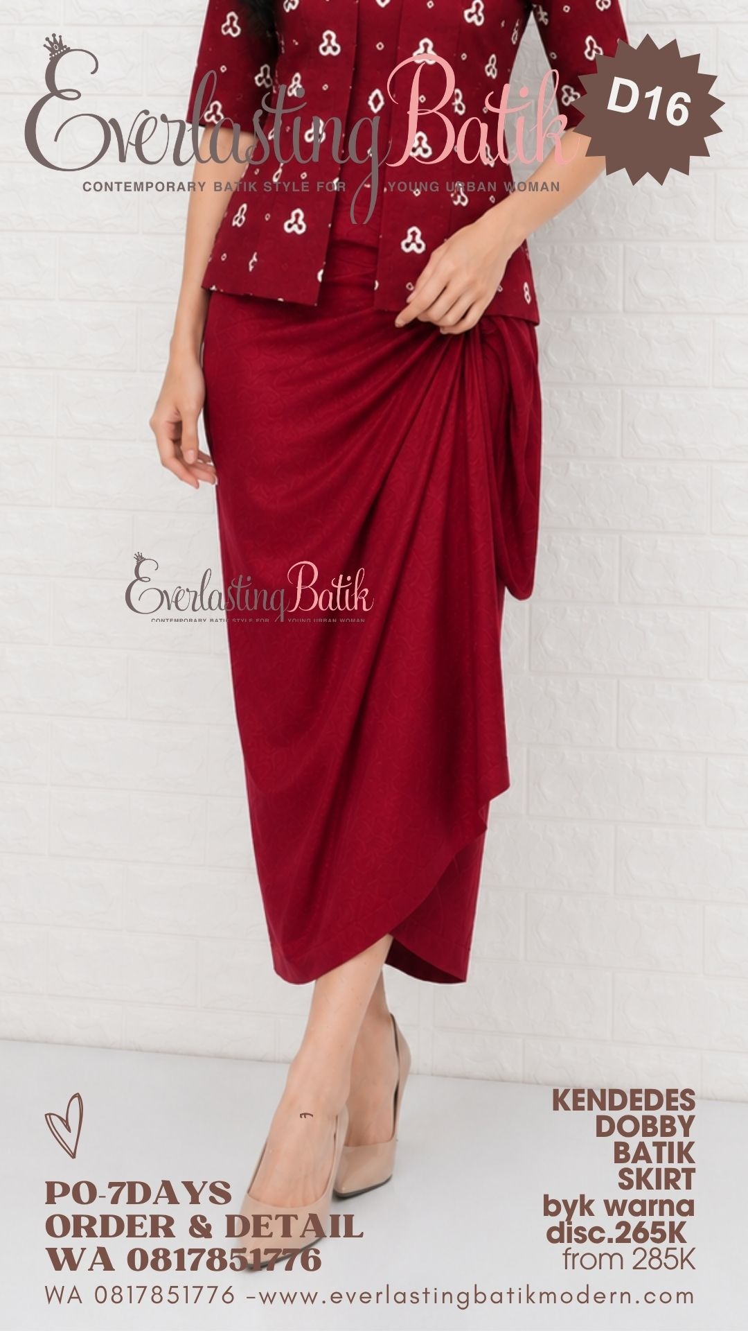 D16 KENDEDES DOBBY BATIK SKIRT - diskon 265K