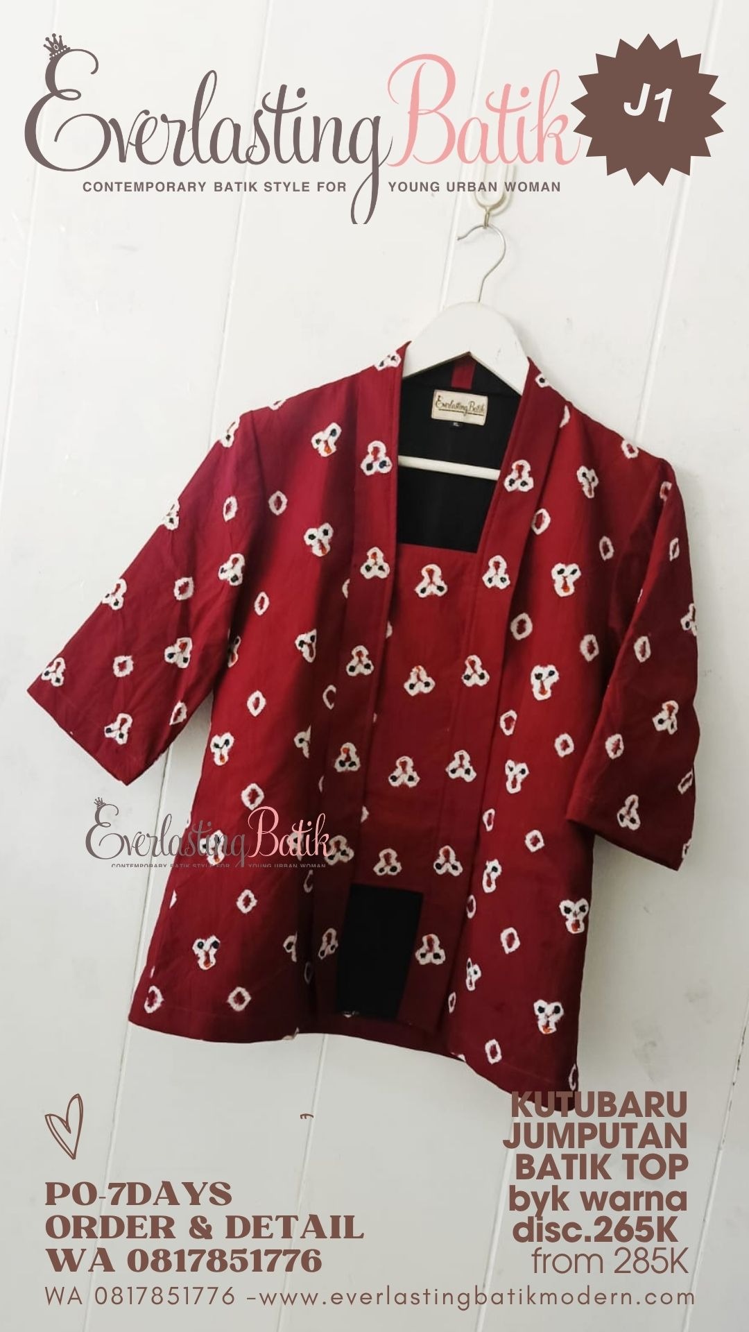 J1 KUTUBARU JUMPUTAN BATIK  TOP - diskon 265K