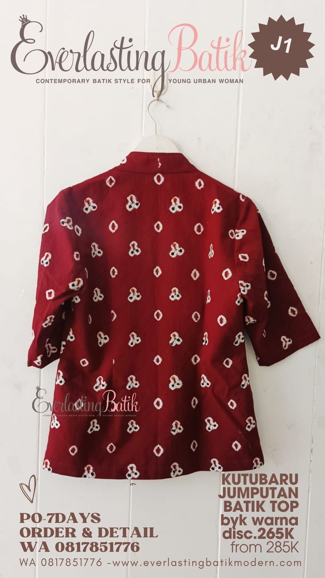 J1 KUTUBARU JUMPUTAN BATIK  TOP - diskon 265K