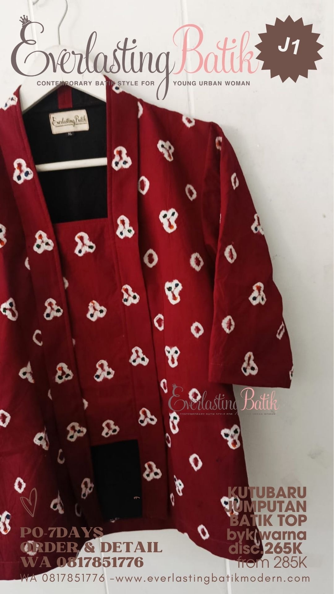J1 KUTUBARU JUMPUTAN BATIK  TOP - diskon 265K