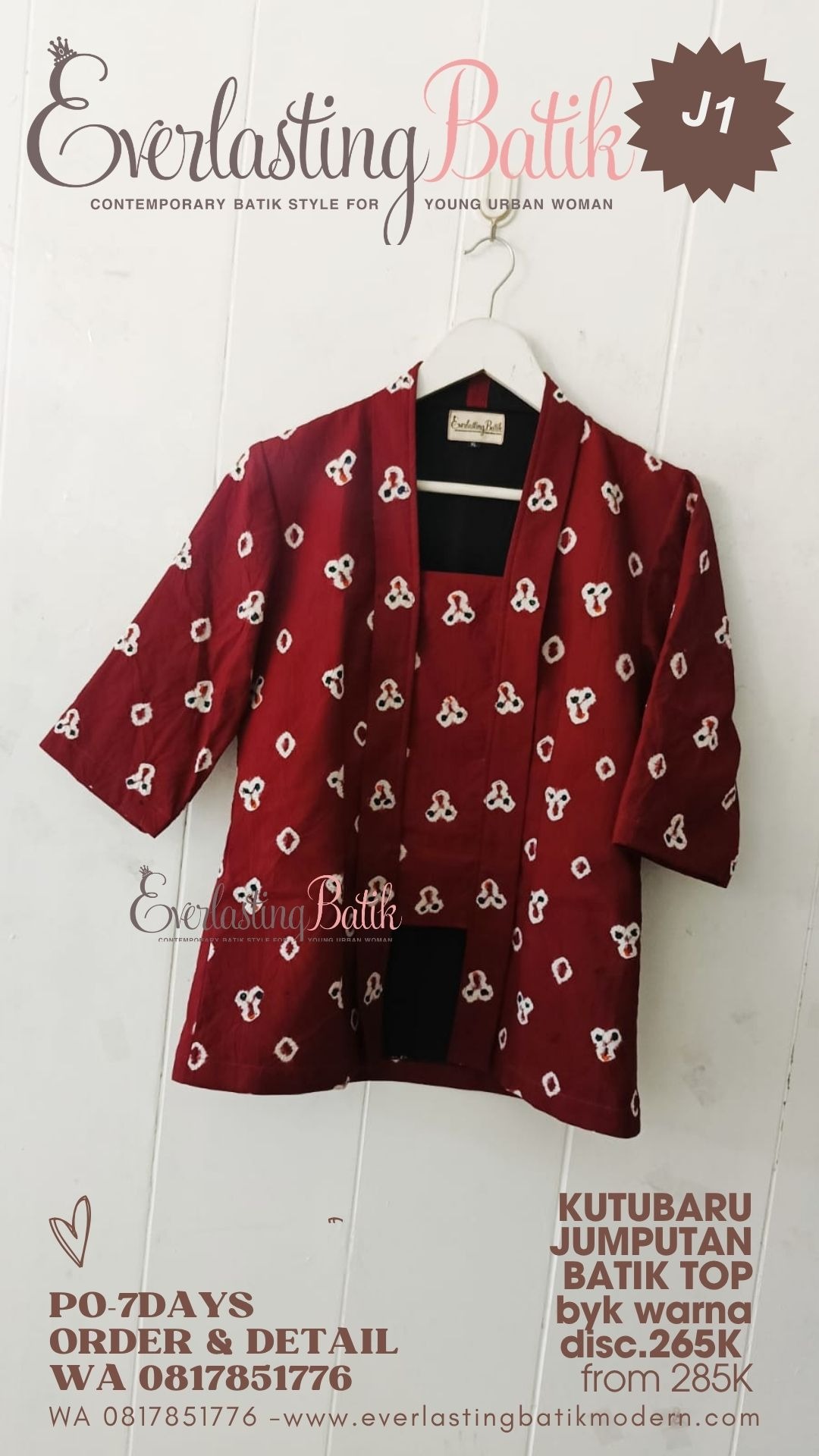 J1 KUTUBARU JUMPUTAN BATIK  TOP - diskon 265K