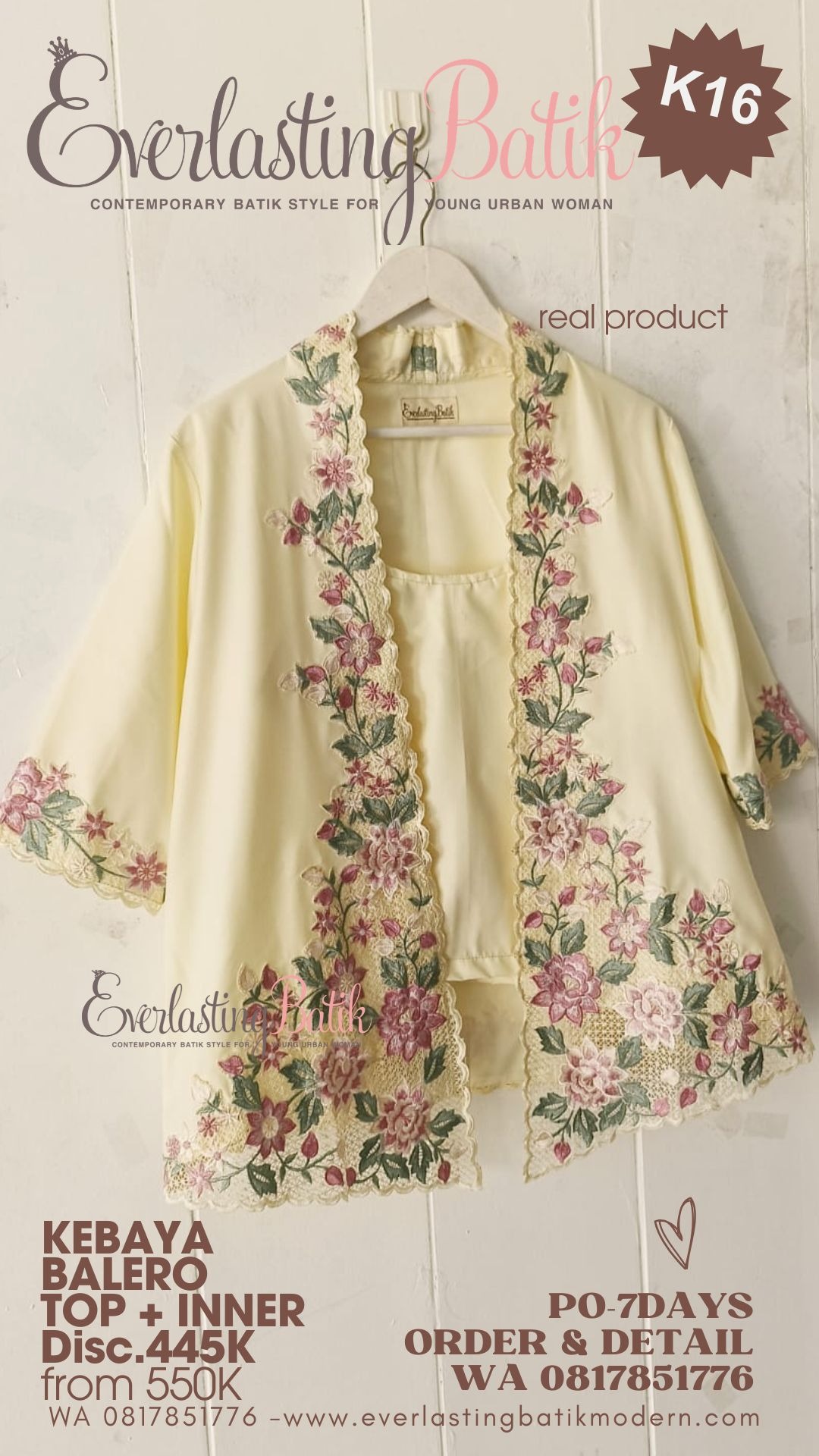 K16 KEBAYA BALERO BORDIR TOP - diskon 445K.