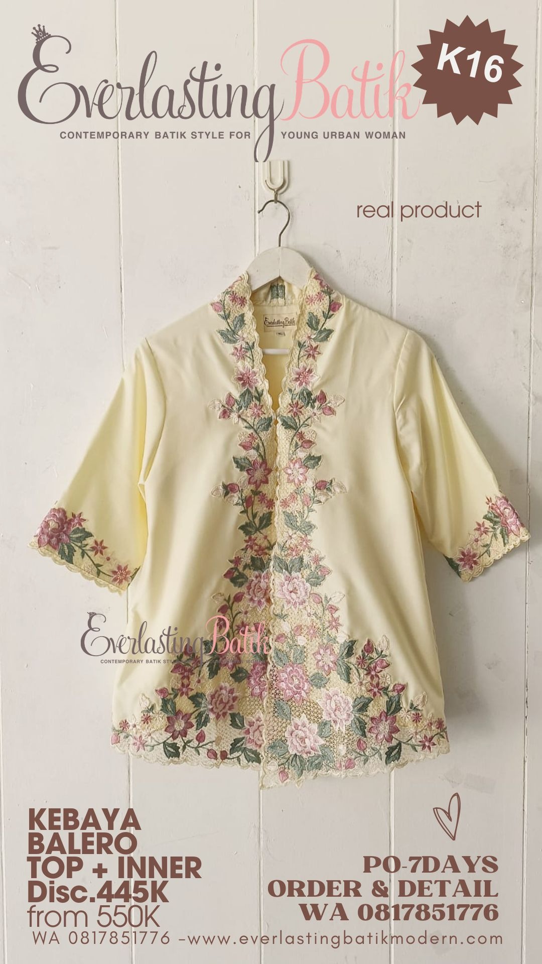 K16 KEBAYA BALERO BORDIR TOP - diskon 445K.
